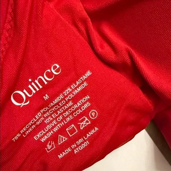 Quince Italian Scoop Neck Bikini Top Sz M NEW Cherry - Picture 3 of 3